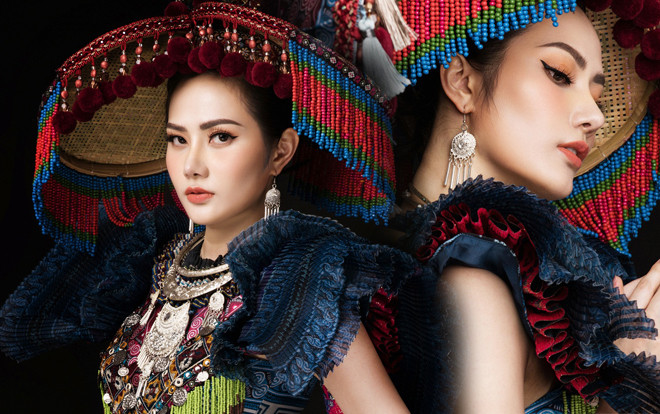 Diệu Linh hoá sơn nữ, mang trang phục dân tộc H'Mông chinh chiến tại Nữ hoàng Du lịch Quốc tế 2018 Ảnh 2