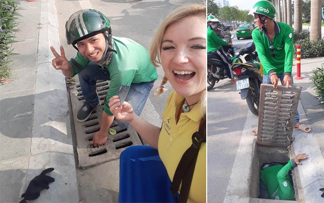Người nước ngoài khen hết lời hành động chui xuống cống nhặt ví giúp khách Tây của tài xế GrabBike Ảnh 2