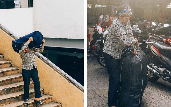 Nữ cửu vạn chợ Đồng Xuân oằn mình trong nắng đầu hè Ảnh 2