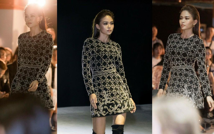 Chán hở ngực khủng, Mâu Thủy chuyển sang khoe chân với váy cực ngắn, tự tin catwalk dưới hầm gửi xe Ảnh 2