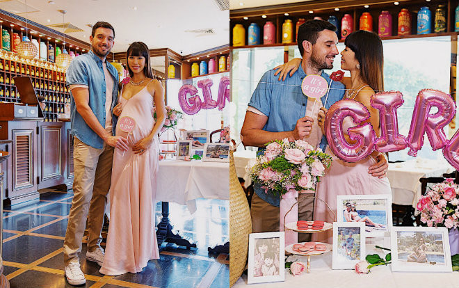 Mẹ bầu 36 tuổi Hà Anh 'thả rông' vòng 1 với váy áo hai dây cực hở trước ngày 'vượt cạn' Ảnh 2