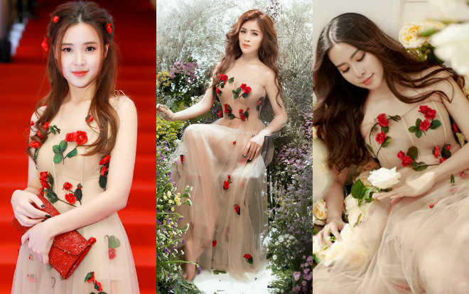 'Bắt chước' Midu hóa 'công chúa hoa', ai dè Á hậu Thư Dung bị 'dìm hàng' vì gương mặt 'trăm kiểu như một' Ảnh 2