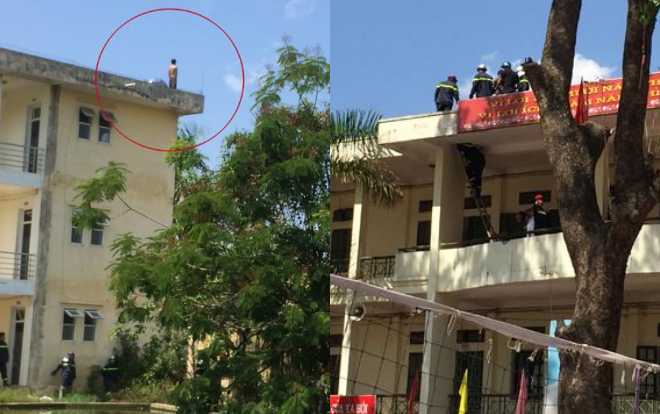 Muốn có xe máy và tiền để trả nợ quán net nhưng mẹ không cho, nam thanh niên trèo lên tầng 3 đòi tự tử Ảnh 2