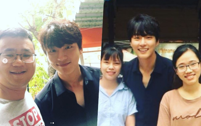 Đến Đà Nẵng nghỉ dưỡng cùng đoàn phim, Yoon Si Yoon thân thiện selfie cùng fan Việt Ảnh 2