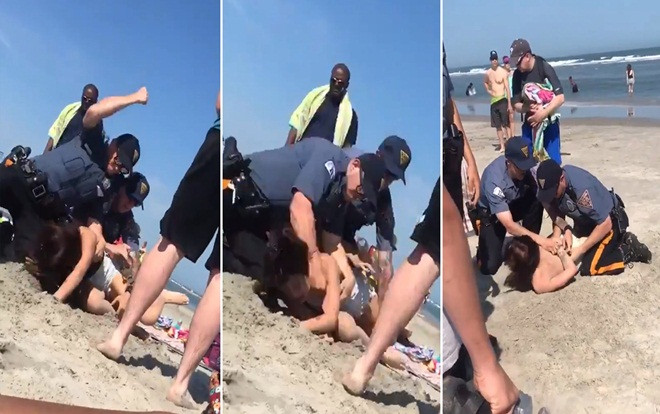 Cảnh sát Mỹ đấm túi bụi phụ nữ trên bãi biển gây bức xúc Ảnh 2