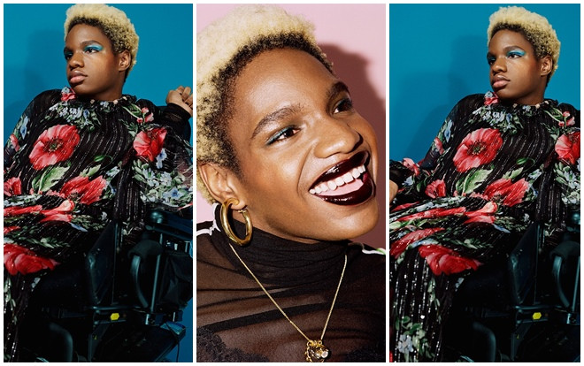 Lân đầu tiên, người mẫu da màu chuyển giới và khuyết tật 17 tuổi tự tin 'catwalk' trên bánh xe lăn Ảnh 2