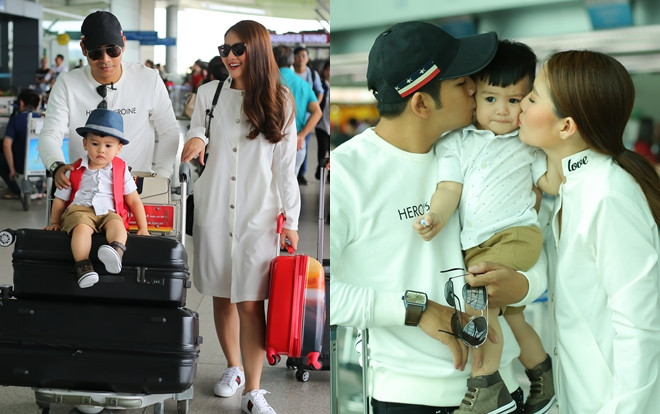 Gia đình Thanh Bình - Ngọc Lan gây 'náo loạn' sân bay vì quá đáng yêu Ảnh 2