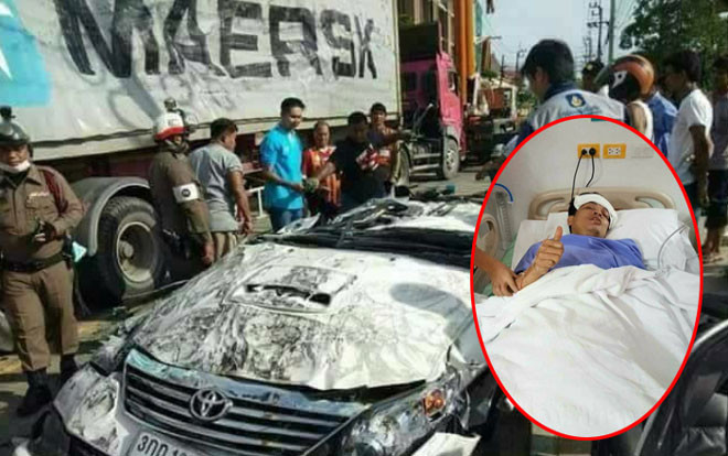 Ô tô bị xe tải 46 tấn nghiền nát, tài xế vẫn sống sót kỳ diệu Ảnh 2