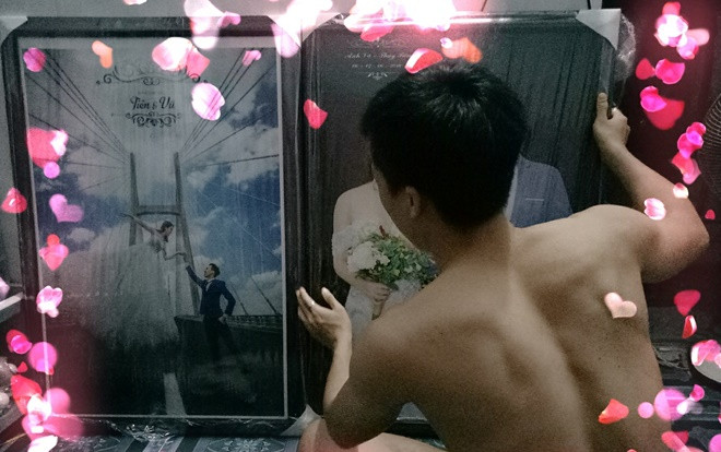 Chàng trai thức xuyên đêm trông ảnh cưới khiến nhiều người tin rằng: Đi qua bão giông mới biết điều cần nhất là tấm chân tình Ảnh 2