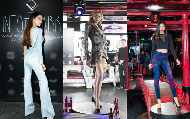 Hoa hậu Hương Giang, Võ Hoàng Yến catwalk thị phạm trong buổi casting show Đỗ Long Ảnh 2