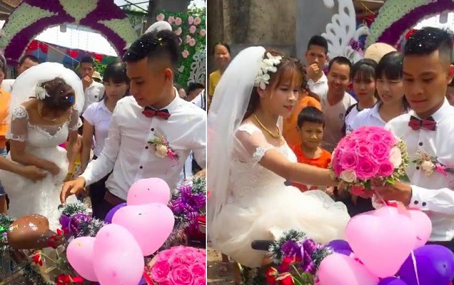 Chú rể rước dâu bằng 'siêu xe cây nhà lá vườn', dân mạng nhắc nhở cẩn thận váy mắc vào nan hoa Ảnh 2