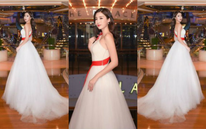 Đỗ Mỹ Linh diện váy lệch vai hóa công chúa lộng lẫy trên du thuyền 5 sao Ảnh 2
