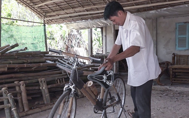 Kỳ nhân Trà Vinh chế xe đạp tre khiến khách Tây phát thèm Ảnh 2