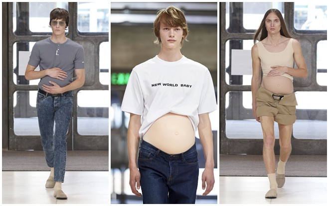 Mẫu nam vác 'bụng bầu' khệ nệ sải bước trên sàn catwalk gây chú ý Ảnh 2
