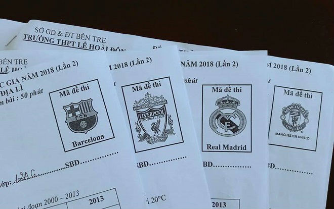 Thầy giáo 'trường người ta' dùng mã đề thi bằng tên gọi các đội bóng lớn trên thế giới khiến các học sinh phát cuồng Ảnh 2