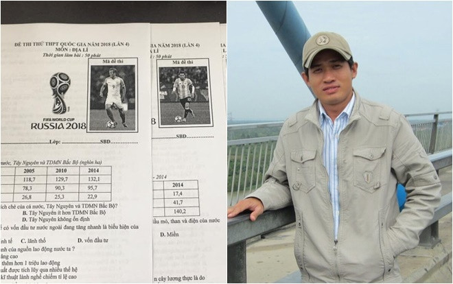 Thầy giáo Bến Tre tái xuất siêu cute với đề thi in hẳn logo và hình các cầu thủ hot nhất World Cup Ảnh 2