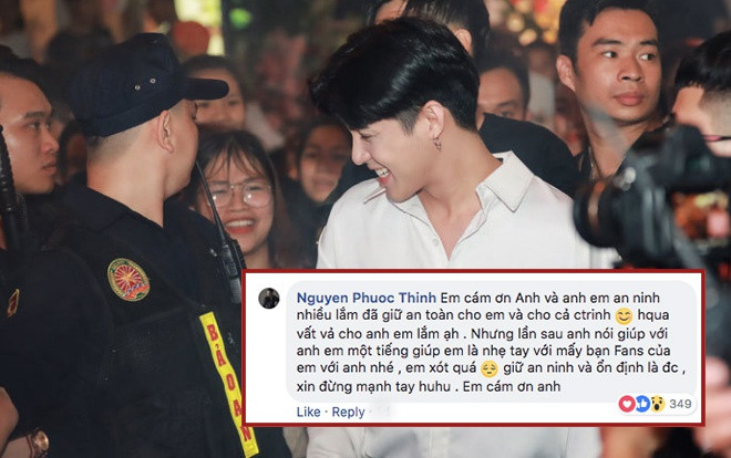 Thương fan như Noo Phước Thịnh: 'Thỉnh cầu' vệ sĩ 'nhẹ tay' với người hâm mộ vì 'em xót lắm' Ảnh 2