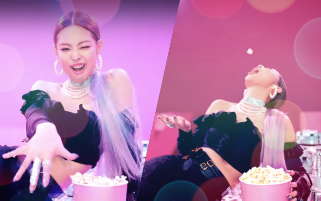 Muốn 'xỉu' với hậu trường MV BlackPink: Jennie bỏ cuộc vì không bắt được… bắp rang bằng miệng Ảnh 2