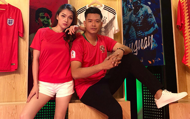 Hoa hậu Thái Nhiên Phương, siêu mẫu Hồ Đức Vĩnh đỏ rực chào đón World Cup Ảnh 2