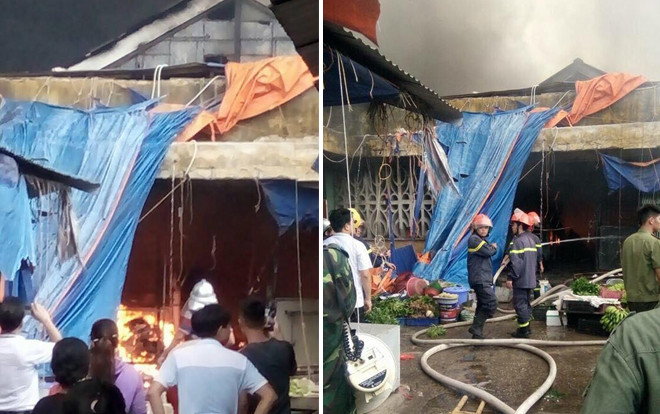 Người dân hốt hoảng thấy khói lửa bốc lên nghi ngút từ chợ Sóc Sơn Ảnh 2