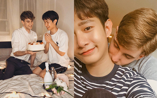 Thêm một cặp đôi  'chàng Tây chàng Á' khiến con gái chỉ biết thở dài 'Trai đẹp yêu nhau hết cả rồi' Ảnh 2