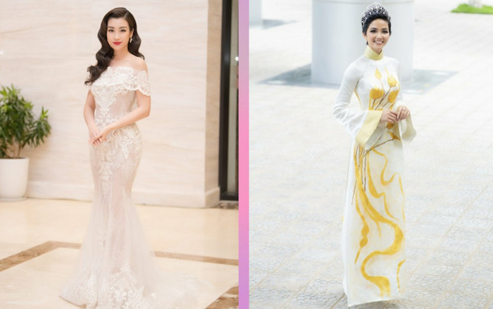 Đỗ Mỹ Linh hóa nữ thần cùng sắc trắng, H'Hen Niê diện áo dài quyền lực dẫn đầu top sao đẹp Ảnh 2