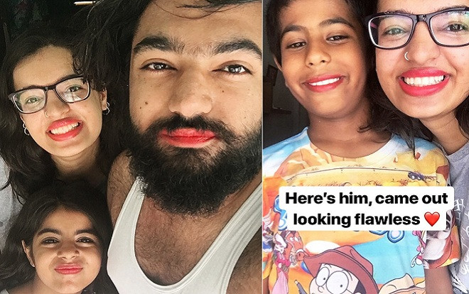 Cậu bé Ấn Độ xấu hổ chui xuống gầm giường vì lén bôi son của mẹ, cả nhà đã làm một việc bất ngờ! Ảnh 2