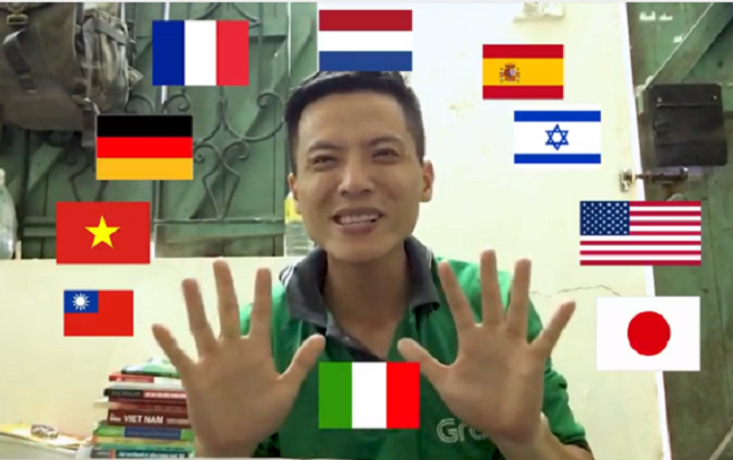 Tài xế Grab Bike nói 10 thứ tiếng nhờ 'tự học' gây sốt cộng đồng mạng Ảnh 2