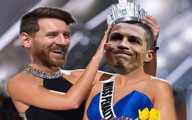 Ảnh chế: Messi ‘cười hí hửng’ khi Ronaldo cũng bị ‘miss pen’ Ảnh 2