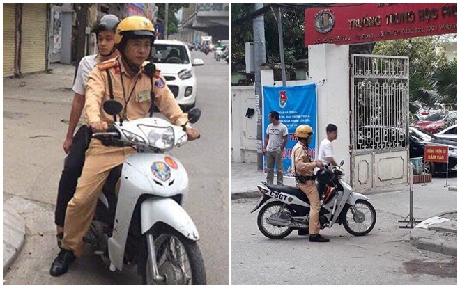 Nam sinh suýt muộn giờ thi THPT quốc gia vì xe bị hỏng nhưng may mắn được CSGT chở đến trường Ảnh 2