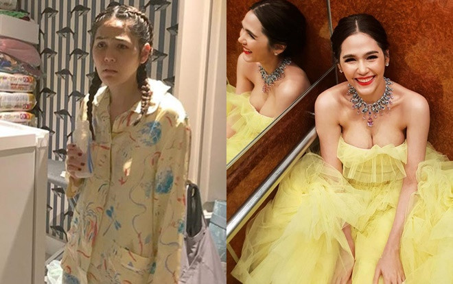 ‘Mỹ nhân đẹp nhất Thái Lan’ Chompoo Araya mặc đồ ngủ, tay cầm bình sữa đón tuổi mới Ảnh 2