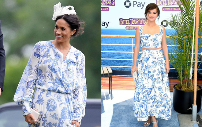 Mặc họa tiết 'drap trải giường' giống công nương Meghan nhưng Selena Gomez lại được khen đáo để Ảnh 2