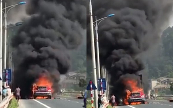 Đang lưu thông bất ngờ bốc cháy trên quốc lộ, xe container gần như bị cháy rụi hoàn toàn Ảnh 2