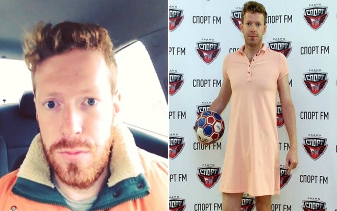 Nga vào tứ kết World Cup, nam phát thanh viên giữ lời hứa mặc váy đi làm Ảnh 2