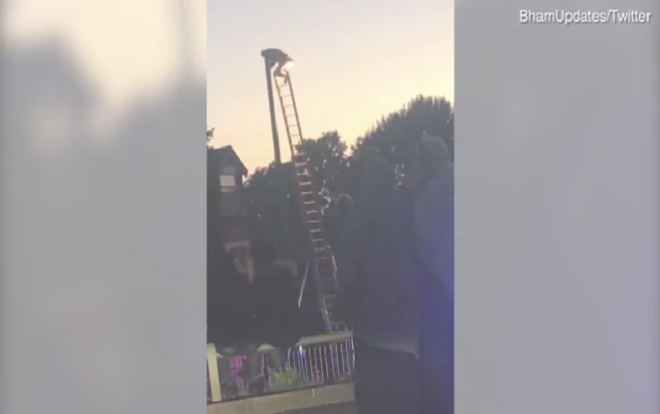 'Phê thuốc', thanh niên leo đỉnh cột đèn cao 14 m suốt hơn một tiếng Ảnh 2