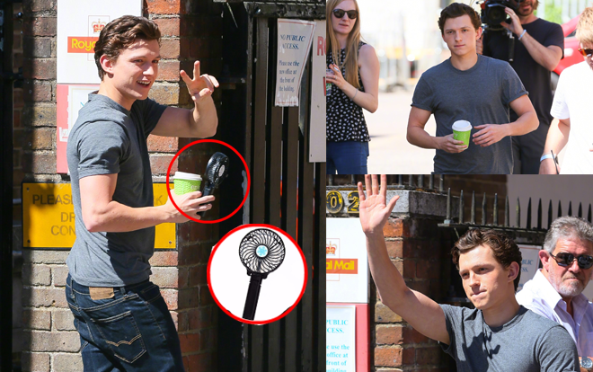 Không chỉ riêng Việt Nam, Tom Holland cũng mang theo quạt cầm tay tránh nóng khi quay 'Spider-Man 2' Ảnh 2