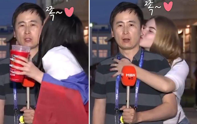 Phóng viên tại World Cup 2018 bị người đẹp ‘cưỡng hôn’ liên tục Ảnh 2