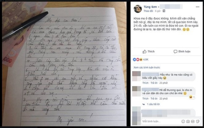Đọc xong lời nhắn 'khi mẹ vắng nhà' dài cả trang giấy cho con trai 21 tuổi, dân mạng cũng nô nức khoe mẹ mình Ảnh 2