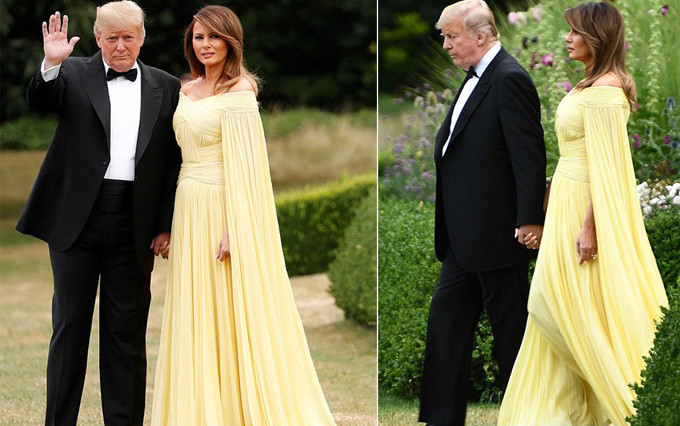 Đệ nhất phu nhân Melania Trump tuyệt đẹp trong chiếc đầm vàng có giá gần 150 triệu đồng Ảnh 2
