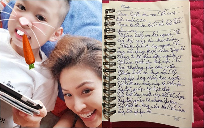 Con trai Vân Hugo gây xúc động mạnh vì bức thư tự tay viết gửi gia đình Ảnh 2