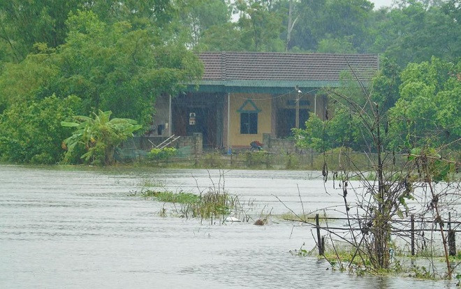 Hàng trăm hộ dân ở Nghệ An và Hà Tĩnh bị cô lập trước giờ bão Sơn Tinh đổ bộ Ảnh 2