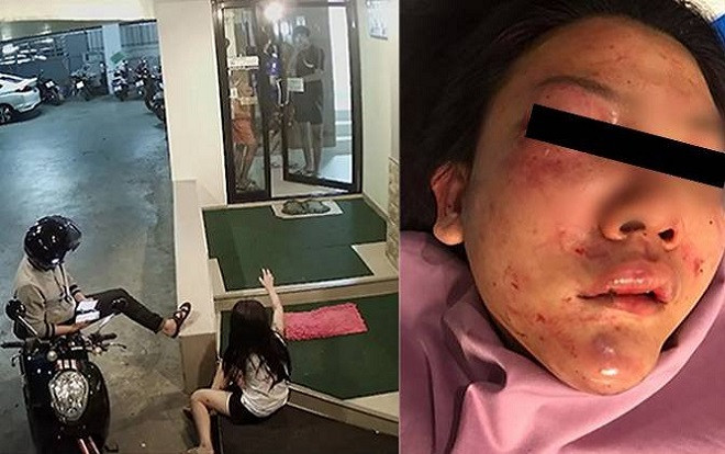 Tomboy đánh đập bạn gái dã man dưới hầm xe ở Thái Lan đã bị bắt giữ! Ảnh 2