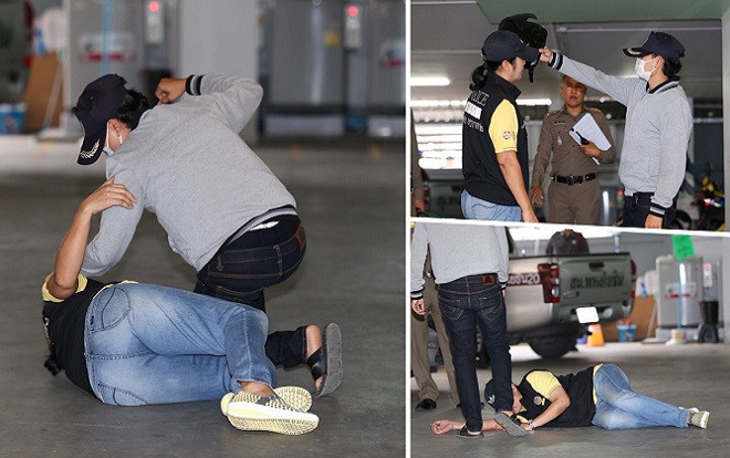 Tomboy đánh đập bạn gái dã man đã quay lại hiện trường để tái hiện lại hành vi của mình Ảnh 2