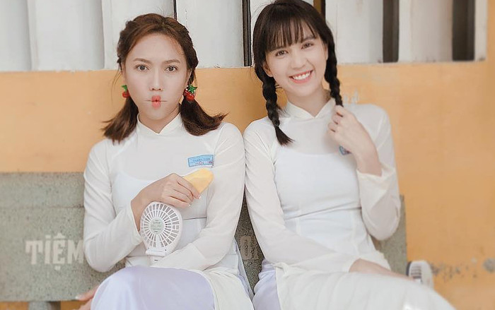 Ngọc Trinh và thánh lầy Diệu Nhi quá đáng yêu, nhắng nhít khi hóa nữ sinh áo dài Ảnh 2