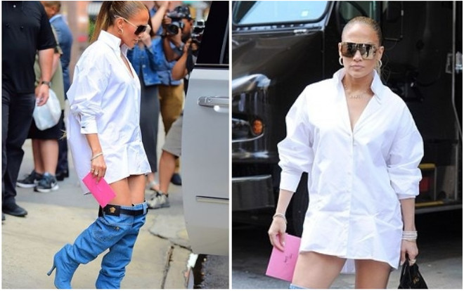 Jenifer Lopez khiến fan xoắn não vì không biết cô diện quần jean tụt hay boot ra đường? Ảnh 2