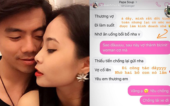 Ca nương Kiều Anh khoe tin nhắn chồng điển trai 'thả thính' tình tứ với mình Ảnh 2