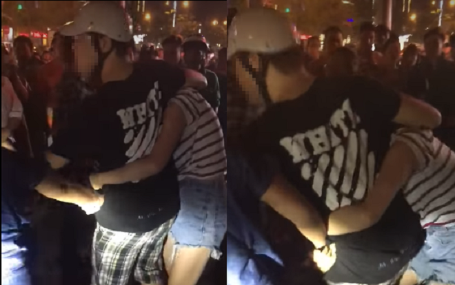 Vợ gào khóc trong phẫn uất khi bắt quả tang chồng dù đang mặc áo đôi với mình vẫn dẫn bồ đi chơi lại còn ra sức bảo vệ bồ Ảnh 2