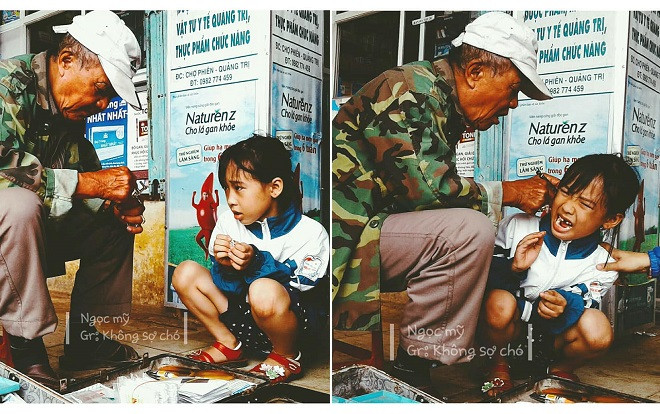 Sợ hãi cũng có thần thái, cô bé đi bắn lỗ tai chứng minh 'đau như kiến cắn' trong truyền thuyết là dối trá Ảnh 2