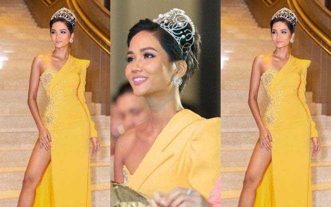 H'Hen Niê tiếp tục gây thích thú với chiếc váy vàng nửa kín nửa hở lạ lẫm Ảnh 2