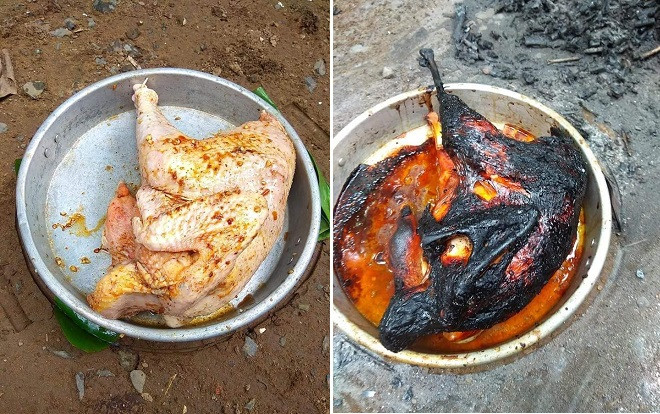 Trổ tài làm món 'gà chết cháy' thất truyền của Ngưu Ma Vương đãi bố mẹ vợ, thanh niên khiến dân tình ám ảnh Ảnh 2